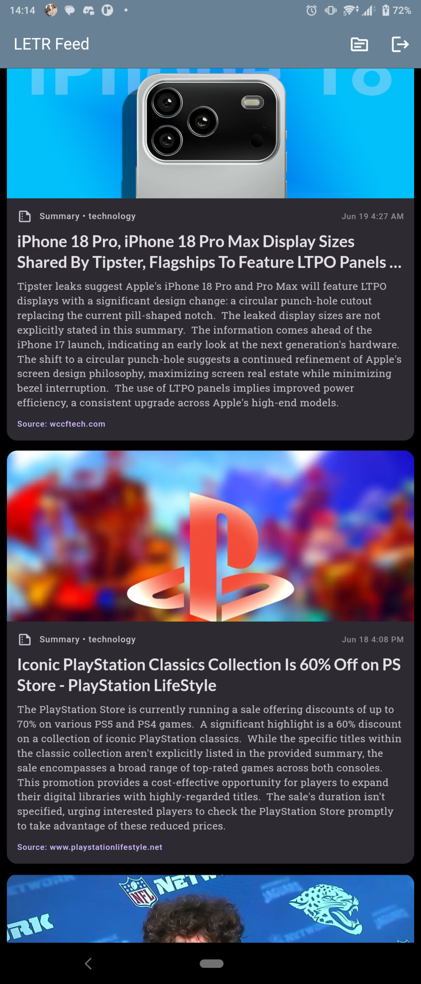 App Feed Screen